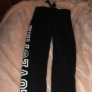 black and white designed PINK sweatpants